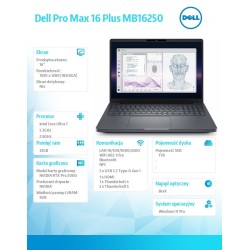 Stacja robocza Dell Pro Max 16 Plus MB16250 W11P U7-265HX|32… | PartsPC.pl