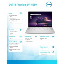 Laptop Dell 16 Premium DA16250 Win11Pro U7-255H|32GB|1TB SSD… | PartsPC.pl