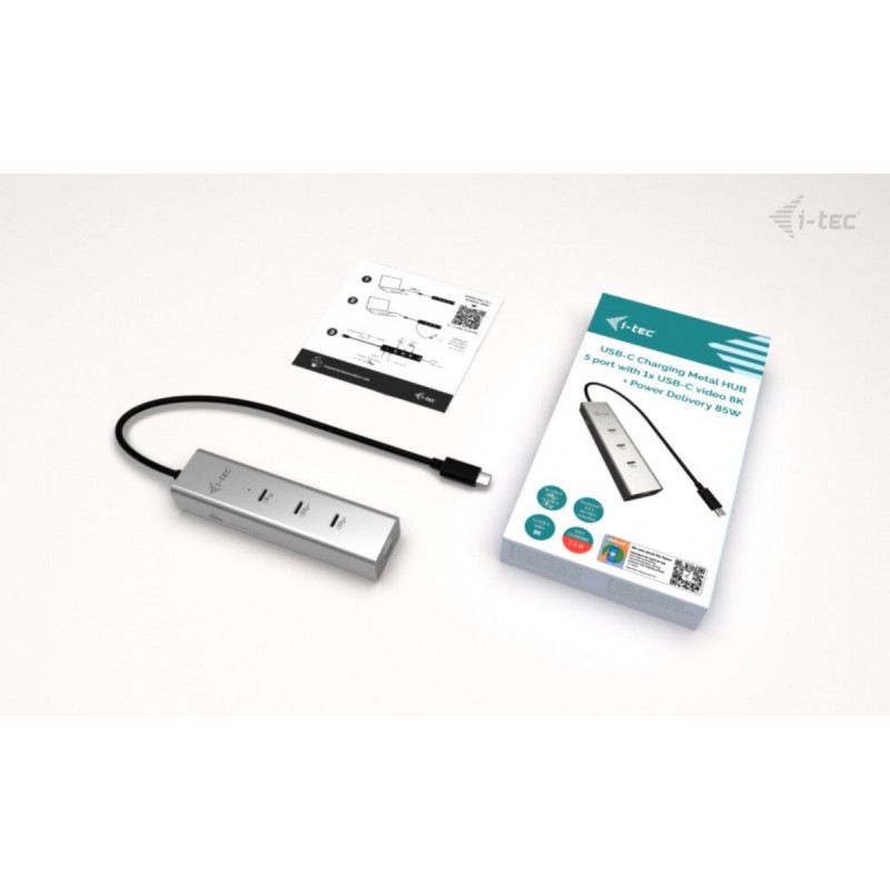 HUB USB-C Charging Metal 5 port with USB-C video 8K + Power … | PartsPC.pl