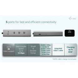 HUB USB-C Charging Metal 5 port with USB-C video 8K + Power … | PartsPC.pl
