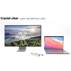 HUB USB-C Charging Metal 5 port with USB-C video 8K + Power … | PartsPC.pl