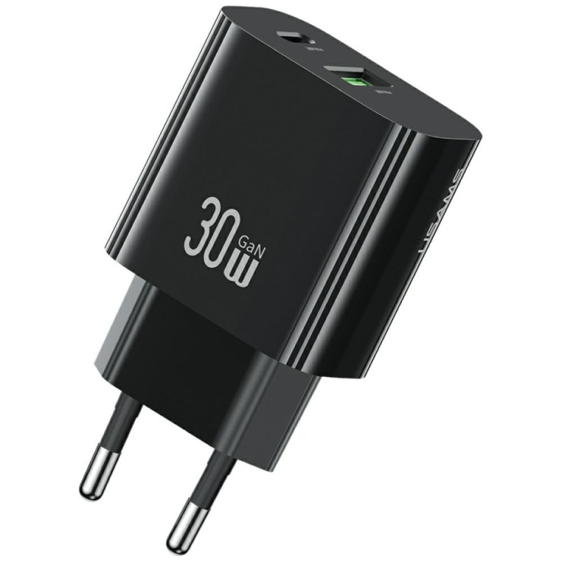 Ładowarka sieciowa 30W 1xUSB-C 1xUSB-A Fast czarging Czarna | PartsPC.pl