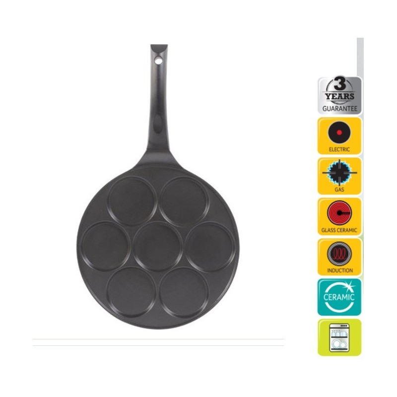 Patelnia Aluminiowa na 7 placków z powłoka non-stick 27cm | PartsPC.pl