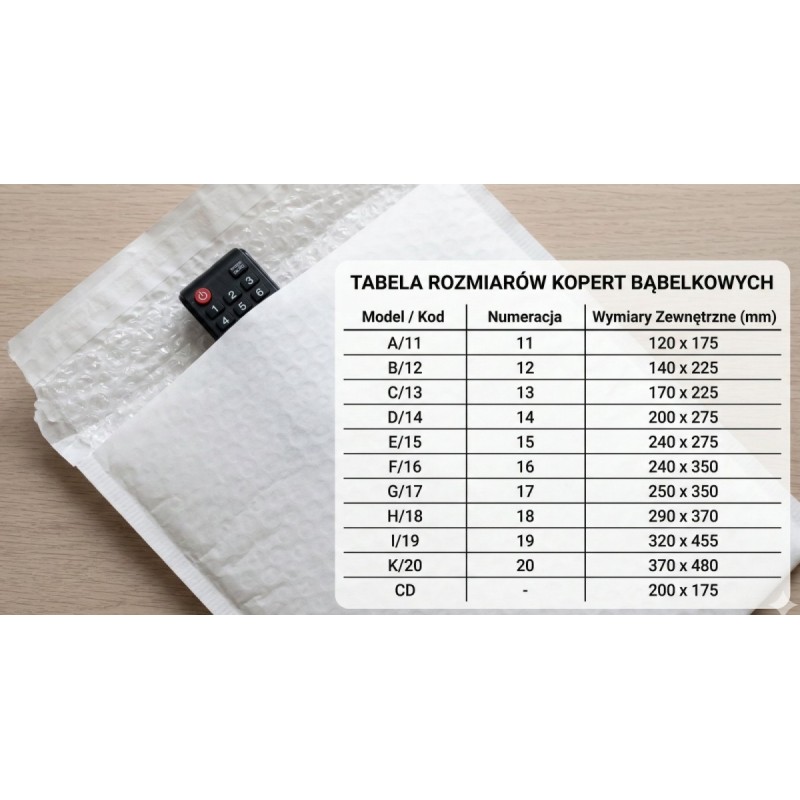 Koperta bąbelkowa G17 250x350 mm 100 sztuk | PartsPC.pl