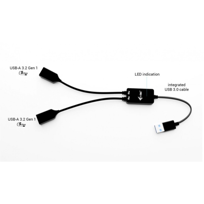 HUB USB-A Cable 2 port (2x USB-A) | PartsPC.pl