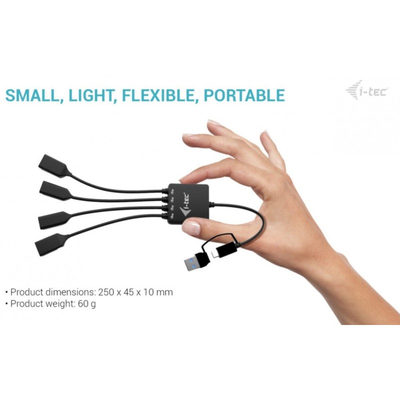HUB USB-C/USB-A Cable 4 port (2x USB-C 2x USB-A) | PartsPC.pl