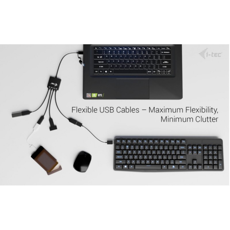 HUB USB-C/USB-A Cable 4 port (2x USB-C 2x USB-A) | PartsPC.pl