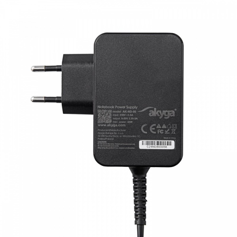 Zasilacz USB-C 45W 20V/2.25-3A PD 3.0 | PartsPC.pl