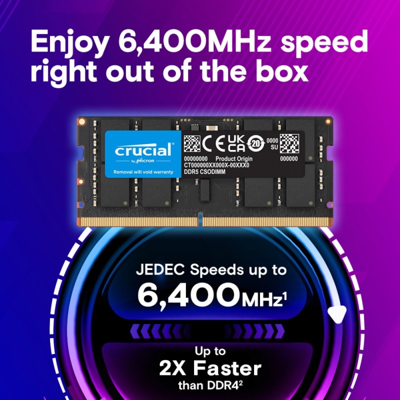 Pamięć do notebooka DDR5 CSODIMM 24GB (1*24GB)/6400 CL52 | PartsPC.pl