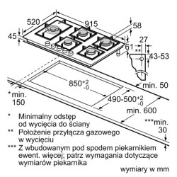 Płyta gaz na szle 90 cm PPM9A6I40 | PartsPC.pl