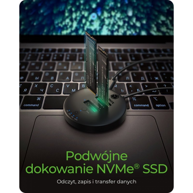 Stacja klonująca+dockująca dla 2xNVMe M.2SSD IB-1612MCL-C31 | PartsPC.pl