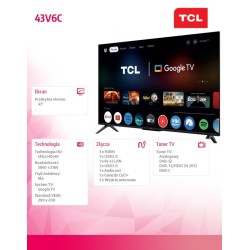 Telewizor LED 43 cale 43V6C | PartsPC.pl
