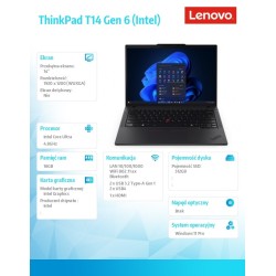 Ultrabook ThinkPad T14 G6 21QC002YPB W11Pro Ultra 5 225U/16G… | PartsPC.pl