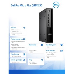 Komputer Dell Pro Micro Plus QBM1250 W11Pro U7 265/16GB/512G… | PartsPC.pl
