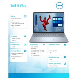 Laptop Dell 16 Plus DB16250 Win11Pro Ultra 9 288V/32GB/1TB/1… | PartsPC.pl
