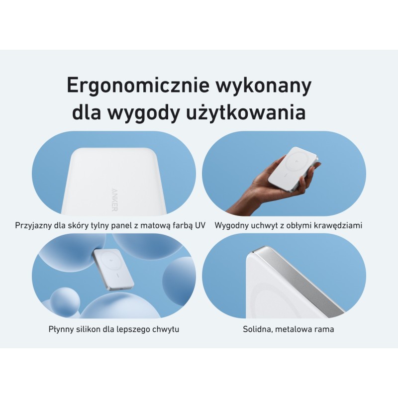 Powerbank indukcyjny MagGo 10000mAh biały | PartsPC.pl