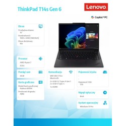 Ultrabook ThinkPad T14s G6 21M1000GPB W11Pro 7 PRO 360/32GB/… | PartsPC.pl