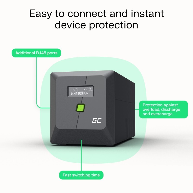Zasilacz awaryjny UPS 1200W/2000VA modyfikowana sinusoida | PartsPC.pl