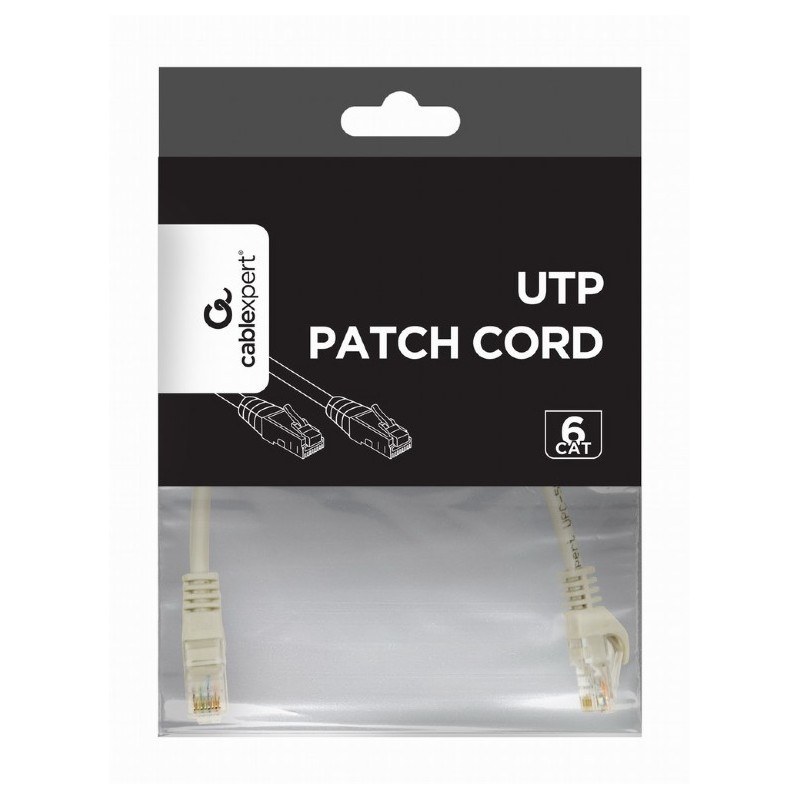 Patch cord kat.6 miedź UTP 1m szary | PartsPC.pl