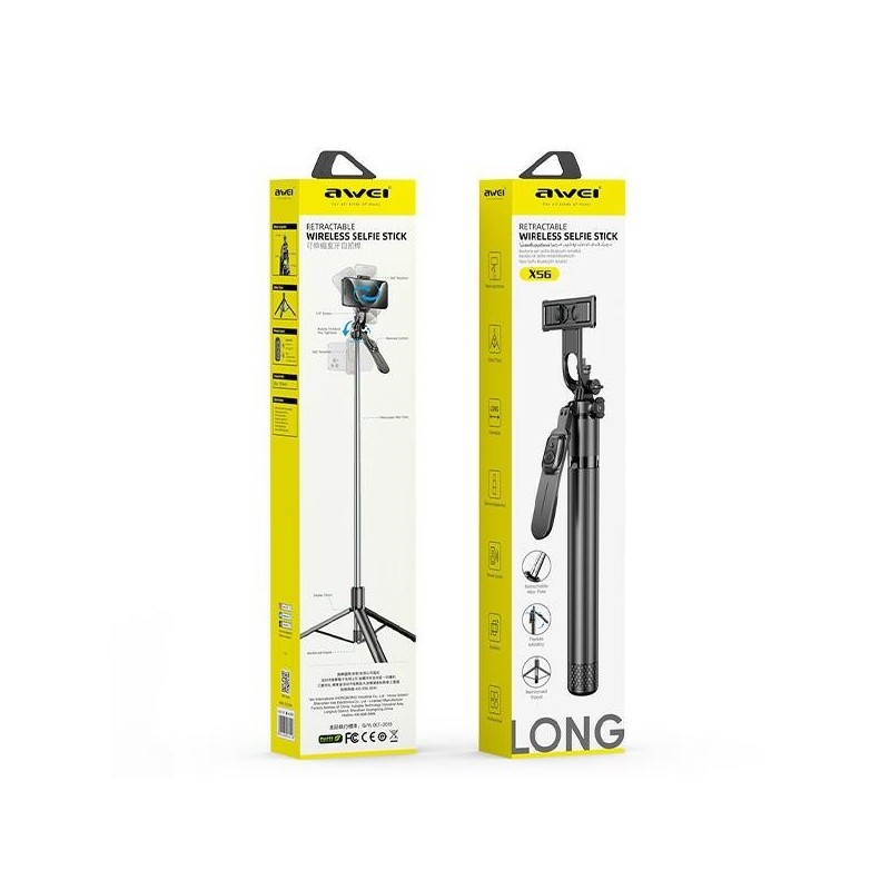 Uchwyt Selfie stick X56 aluminiowy uniwerslany tripod Blueto… | PartsPC.pl