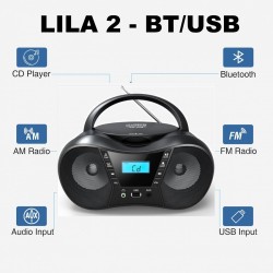 Radioodtwarzacz CD LILA2 USB/BT różowy | PartsPC.pl