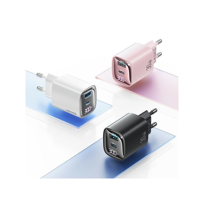 Ładowarka sieciowa 30W GaN LED USB+USB-C CC229 Fast Charging… | PartsPC.pl