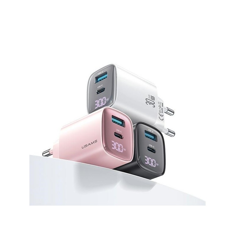 Ładowarka sieciowa 30W GaN LED USB+USB-C CC229 Fast Charging… | PartsPC.pl