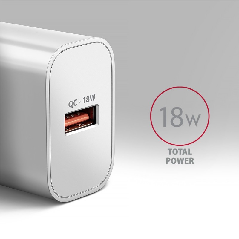 ACU-QC18W Ładowarka sieciowa QC 18W, 1x port USB-A, QC3.0/AF… | PartsPC.pl