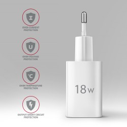 ACU-QC18W Ładowarka sieciowa QC 18W, 1x port USB-A, QC3.0/AF… | PartsPC.pl