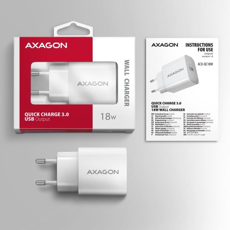 ACU-QC18W Ładowarka sieciowa QC 18W, 1x port USB-A, QC3.0/AF… | PartsPC.pl