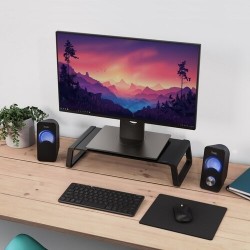 Podstawka pod monitor MONTA GLASS czarna | PartsPC.pl