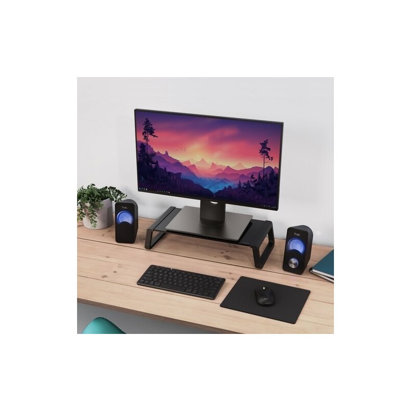 Podstawka pod monitor MONTA GLASS czarna | PartsPC.pl