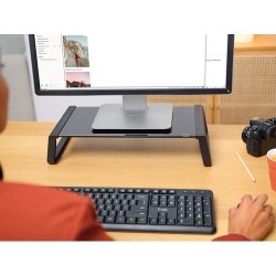 Podstawka pod monitor MONTA GLASS czarna | PartsPC.pl