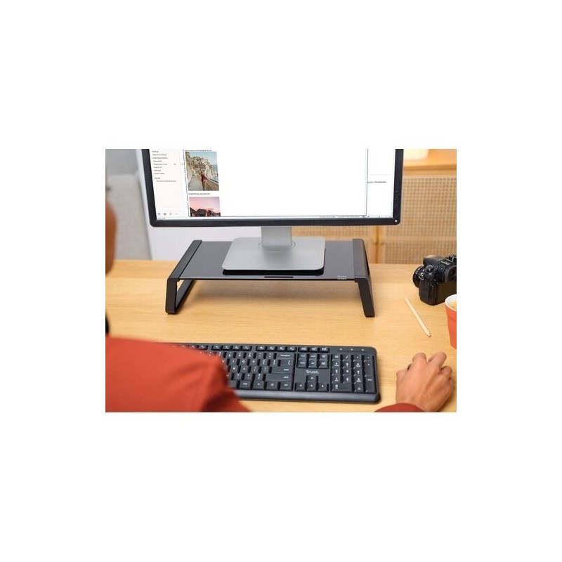 Podstawka pod monitor MONTA GLASS czarna | PartsPC.pl