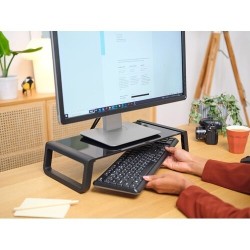 Podstawka pod monitor MONTA GLASS czarna | PartsPC.pl