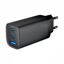 Ładowarka PowerDelivery 1xA 2xC GaN 65W Czarna | PartsPC.pl