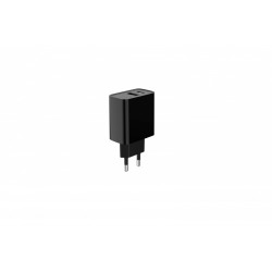 Ładowarka PowerDelivery USB-A USB-C 20W Czarna | PartsPC.pl