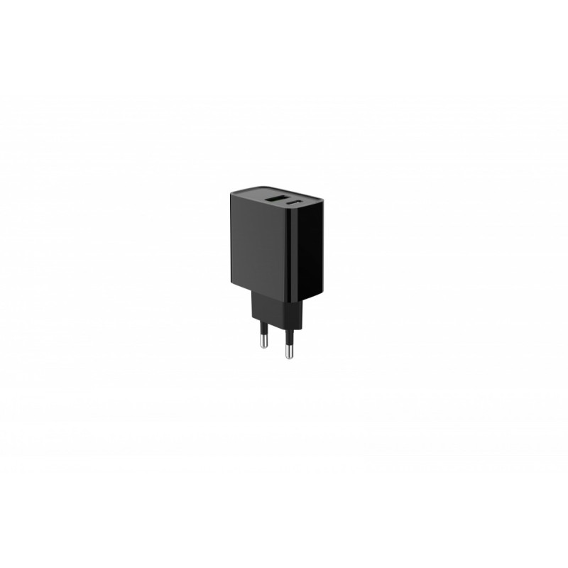 Ładowarka PowerDelivery USB-A USB-C 20W Czarna | PartsPC.pl