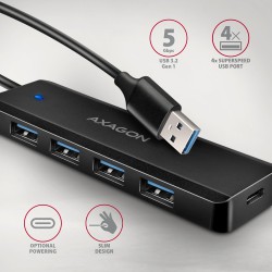 HUE-C1A 4-portowy hub USB 5Gbps Travel, USB-C power IN, kabe… | PartsPC.pl