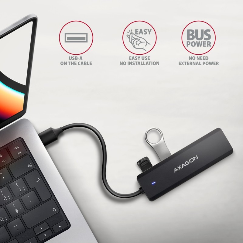 HUE-C1A 4-portowy hub USB 5Gbps Travel, USB-C power IN, kabe… | PartsPC.pl