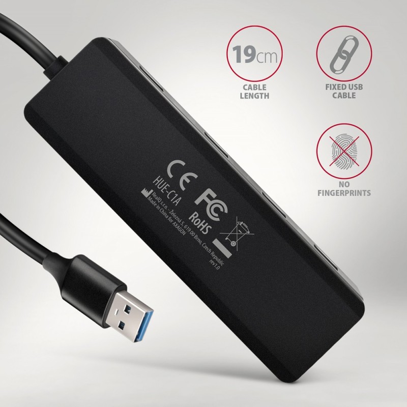 HUE-C1A 4-portowy hub USB 5Gbps Travel, USB-C power IN, kabe… | PartsPC.pl