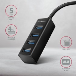 HUE-M1A Hub 4-portowy Mini metalowy USB 3.2 Gen 1, 20cm USB-… | PartsPC.pl