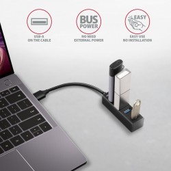 HUE-M1A Hub 4-portowy Mini metalowy USB 3.2 Gen 1, 20cm USB-… | PartsPC.pl
