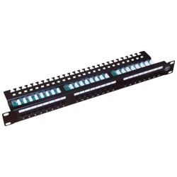 Patch panel UTP kat.5e 24 porty LSA z półką 1U | PartsPC.pl