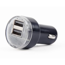 Ładowarka samochodowa 2xUSB 2.1A czarna | PartsPC.pl