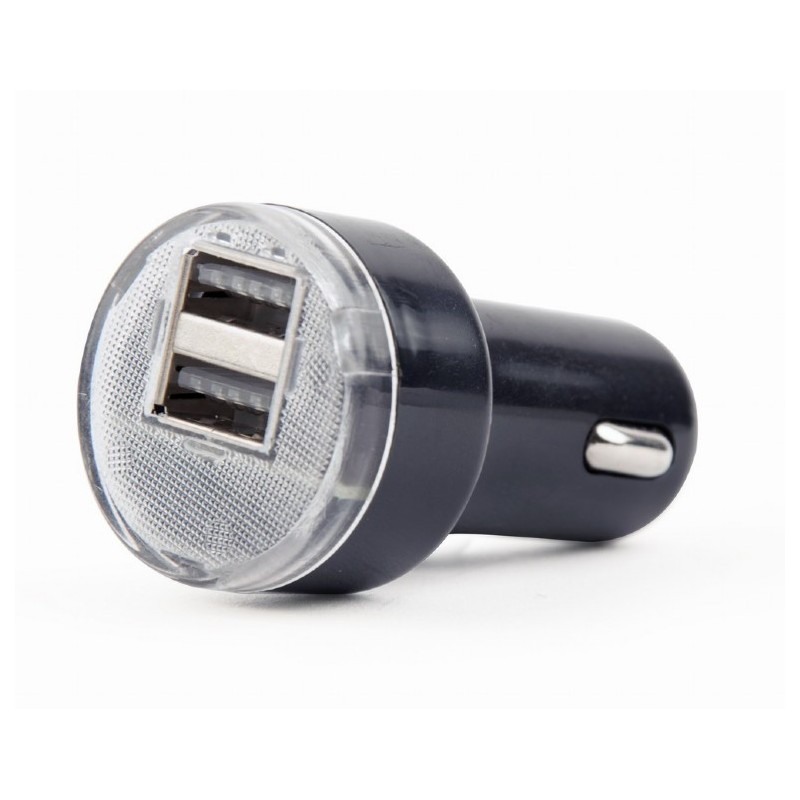 Ładowarka samochodowa 2xUSB 2.1A czarna | PartsPC.pl