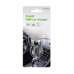 Ładowarka samochodowa 2xUSB 2.1A czarna | PartsPC.pl