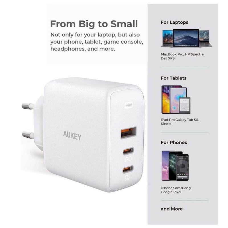 PA-B6S White Omnia Mix GaN ładowarka sieciowa 3xUSB (2xUSB C… | PartsPC.pl