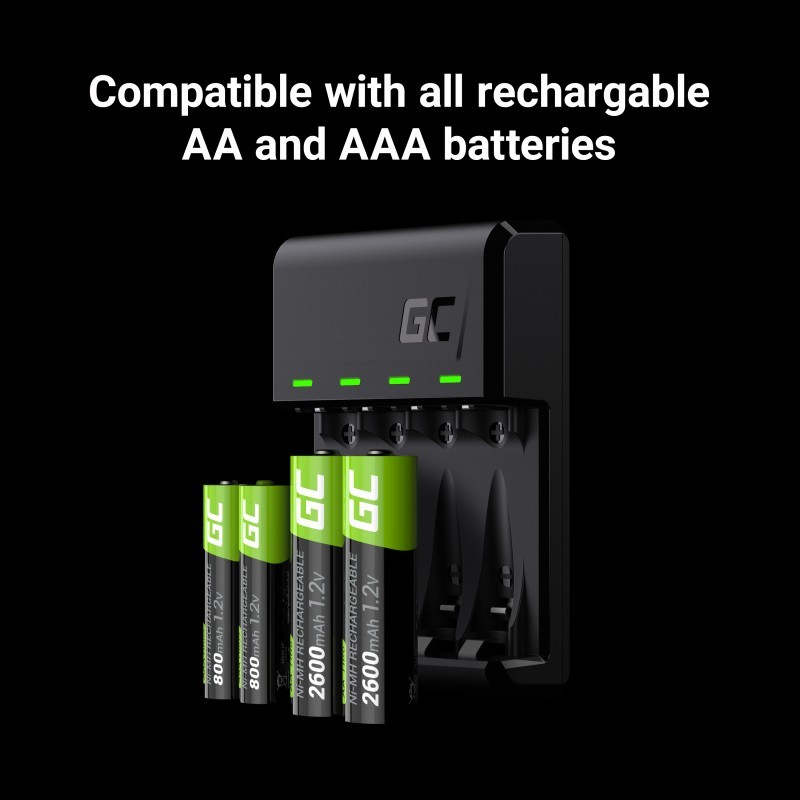 Ładowarka VitalCharger + 4x akumulatory AA 2000mAh | PartsPC.pl
