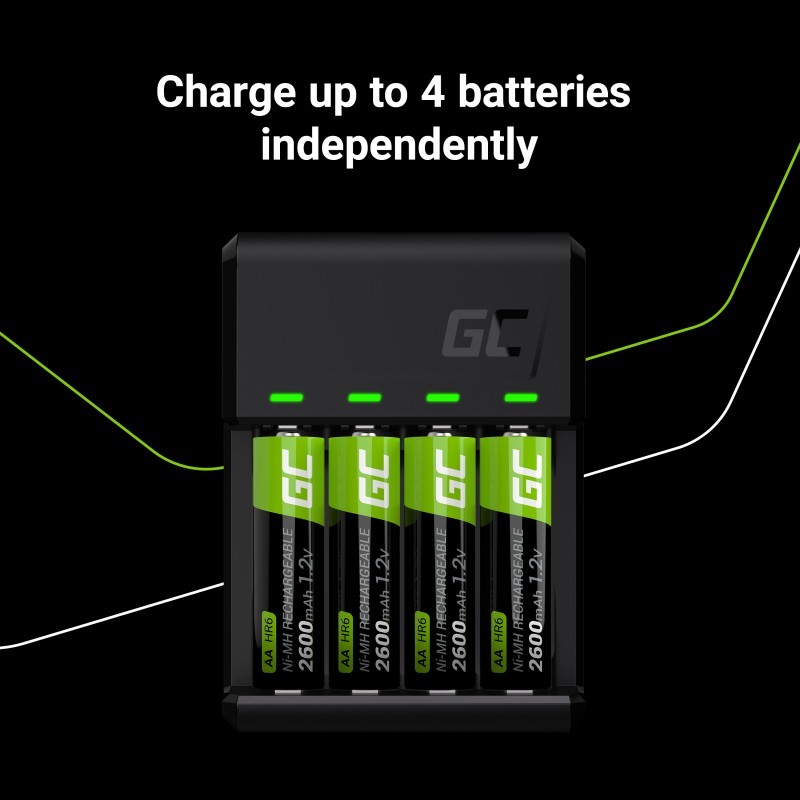 Ładowarka VitalCharger + 4x akumulatory AA 2000mAh | PartsPC.pl